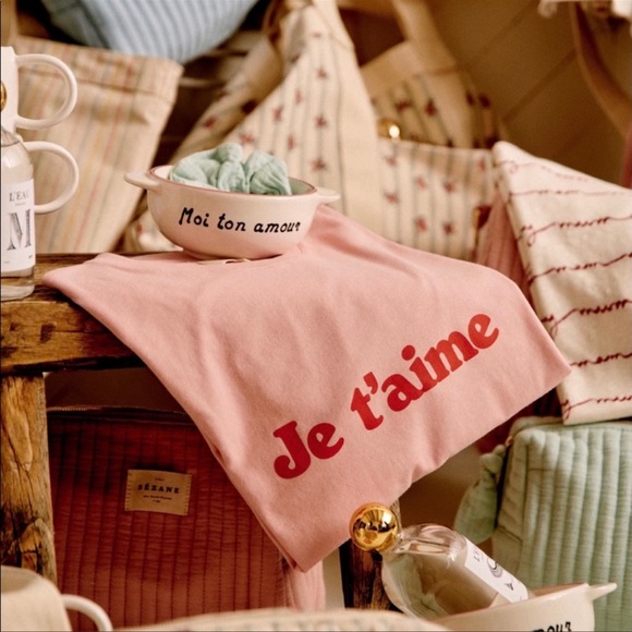 Sezane Pink Tee with Red Print - Picture 6 of 6